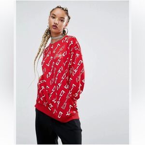 PHARRELL WILLIAMS adidas sweatshirt medium red human race streetwear everyday
